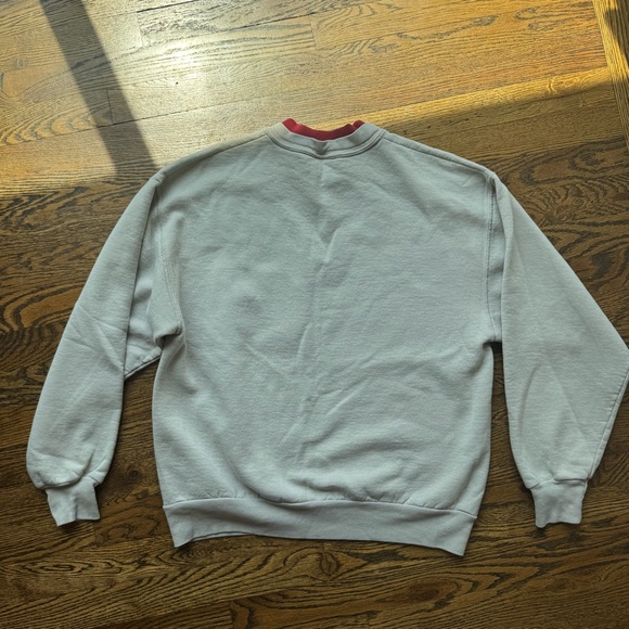 Embroidered Taupe Gray Sweatshirt with Rabbit Cardinal and Trees Design - Picture 6 of 6